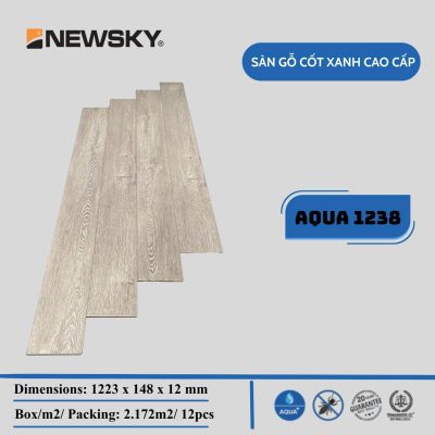 Sàn Gỗ Newsky Cốt xanh Aqua 12mm AQUA 1238 – ảnh thật