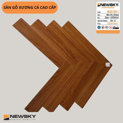 Sàn Gỗ Newsky Xương cá cốt xanh 12mm NSAH 1251-1 – ảnh thật
