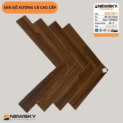 Sàn Gỗ Newsky Xương cá cốt xanh 12mm NSAH 1254-1 – ảnh thật