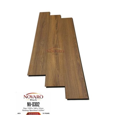 Sàn gỗ Novaro Black NV-D302 12mm – ảnh thật