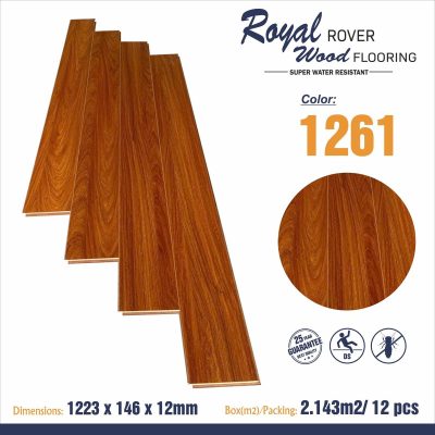 Sàn gỗ Royal Rover 1261 cốt nâu 12mm – ảnh thật
