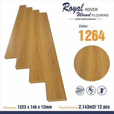 Sàn gỗ Royal Rover 1264 cốt nâu 12mm – ảnh thật