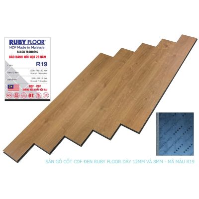 Sàn Gỗ Ruby Floor Cốt đen 12mm lát thẳng R19 – ảnh thật