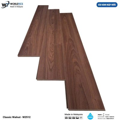 Sàn Gỗ Worldtics Aqua 12mm lát thẳng W2512 – ảnh thật
