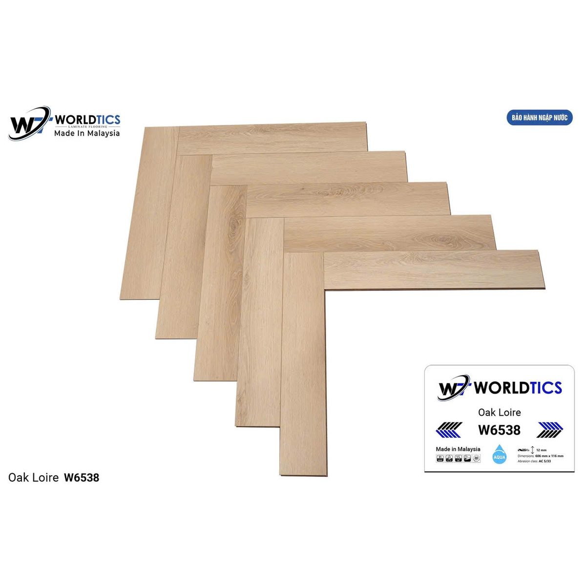Sàn Gỗ Worldtics Xương cá 12mm W6538