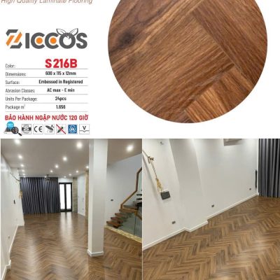 Sàn Gỗ Ziccos Xương cá 12mm S216B – ảnh thật