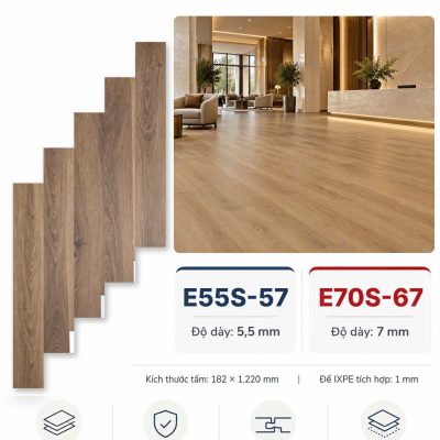 Sàn Nhựa Eurohome SPC 5.5mm E55S-57 – ảnh thật