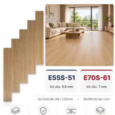 Sàn Nhựa Eurohome SPC 7mm E70S-61 – ảnh thật