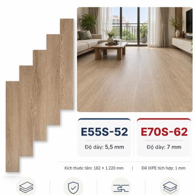 Sàn Nhựa Eurohome SPC 7mm E70S-62 – ảnh thật