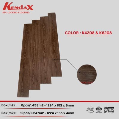 Sàn Nhựa SPC Kendax K4208 (4mm – 6mm) – ảnh thật