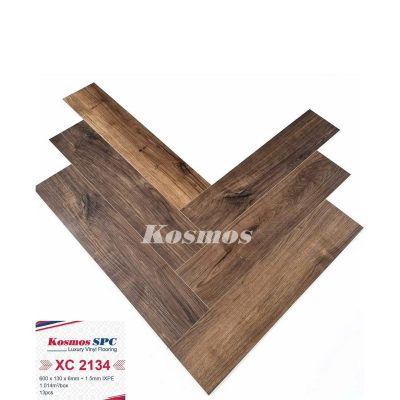 Sàn Nhựa Kosmos SPC Xương cá 6mm + đế IXPE 1,5mm XC2134 – ảnh thật