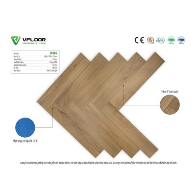Sàn nhựa Vfloor Herringbone VF506 xương cá 6,5mm – ảnh tem thật