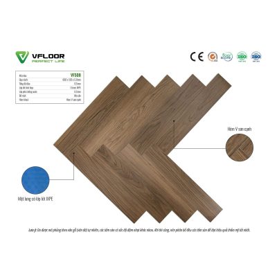 Sàn nhựa Vfloor Herringbone VF508 xương cá 6,5mm – ảnh tem thật