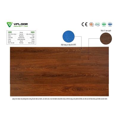 Sàn nhựa Vfloor Luxury V403 6mm – ảnh tem thật