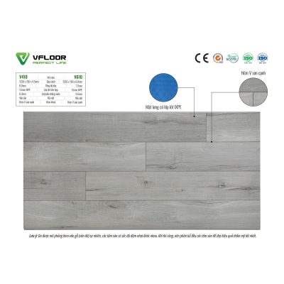 Sàn nhựa Vfloor Luxury V410 6mm – ảnh tem thật