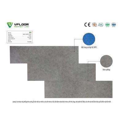 Sàn nhựa Vfloor Stone S01 vân đá 6,5mm – ảnh tem thật