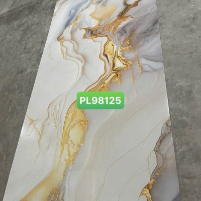 Tấm nhựa PVC vân đá PL98125 màu trắng kem, vân mây