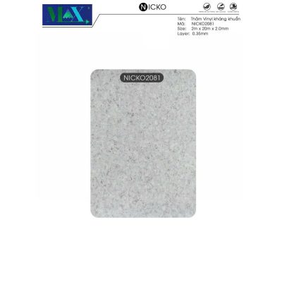 Thảm Vinyl Kháng Khuẩn Nicko 2mm 2081 – ảnh thật