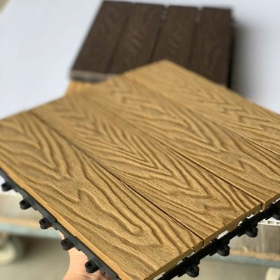 Vỉ gỗ nhựa ngoài trời composite 3D màu vàng
