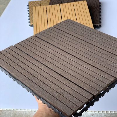 Vỉ gỗ nhựa ngoài trời composite màu cafe