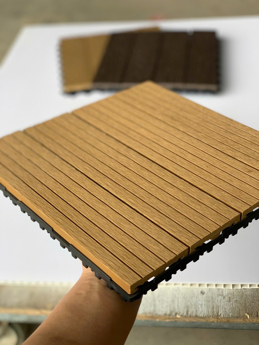 Vỉ gỗ nhựa ngoài trời composite màu vàng